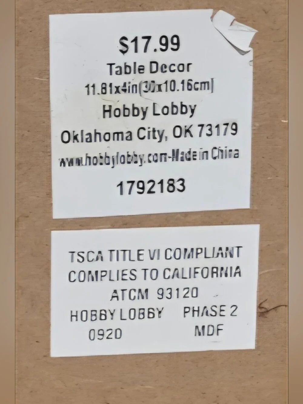 Hobby Lobby Black Script 'Home' Rustic Wooden Table - Wall Decor
